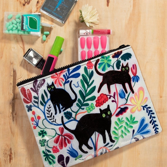 NWT Blue Q Here Kitty Zipper Pouch - Picture 11 of 12